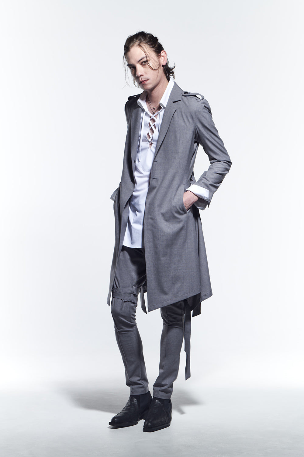 Lace Up Shirts White