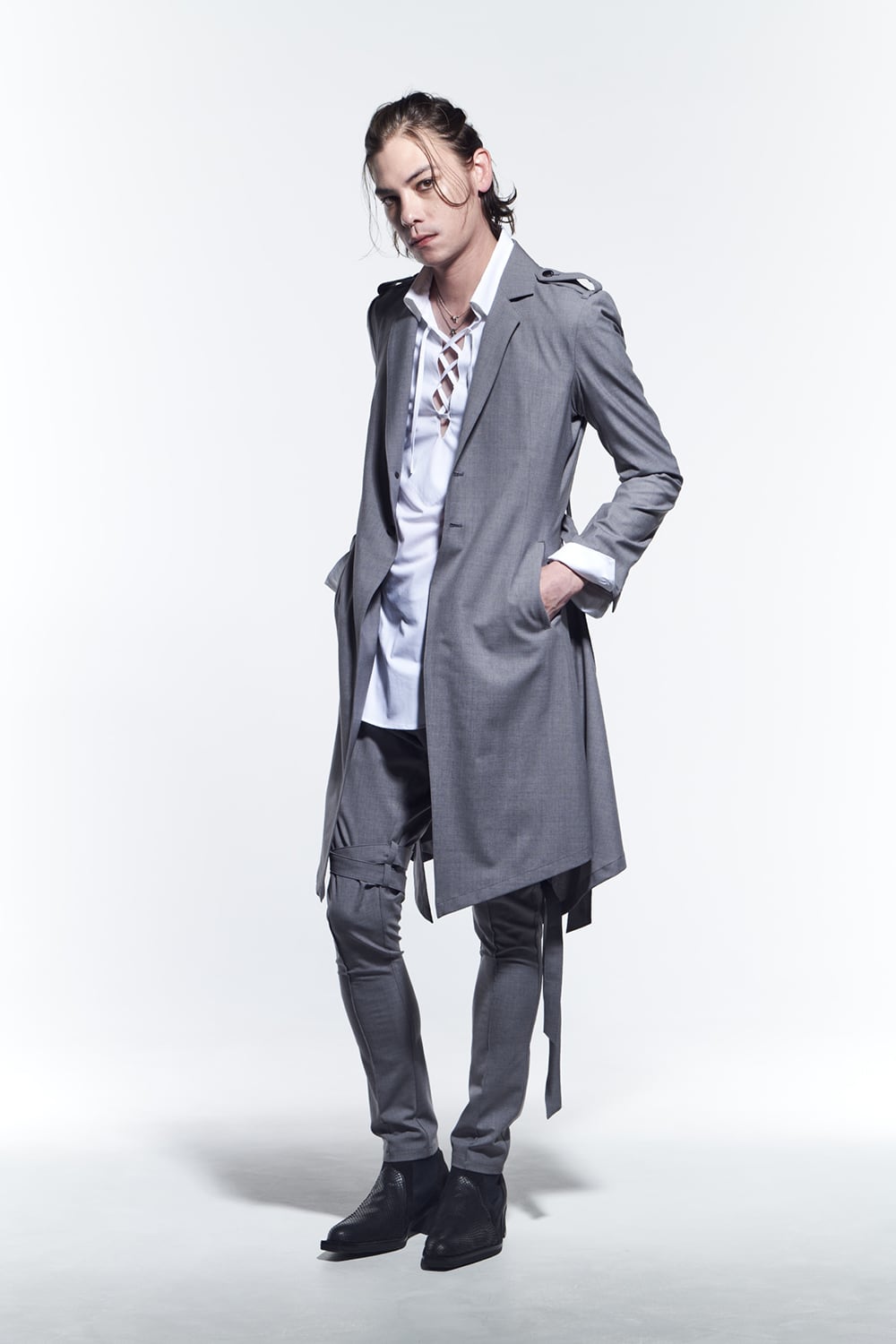 フレアジャケット グレー