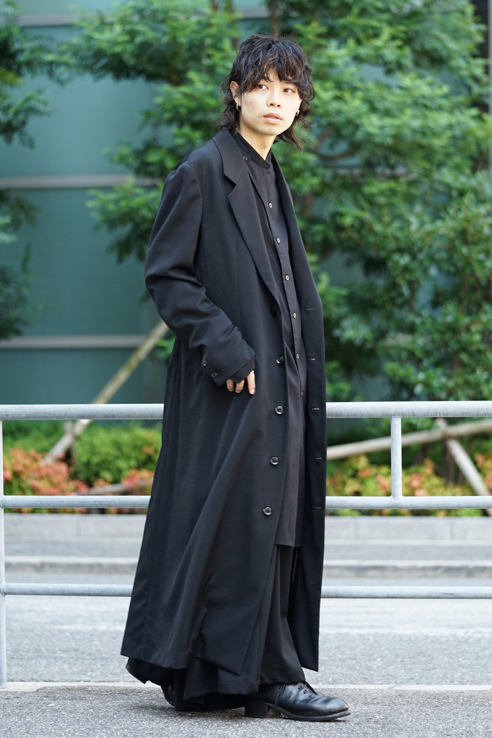 Long Jacket Wrinkled Gabardine