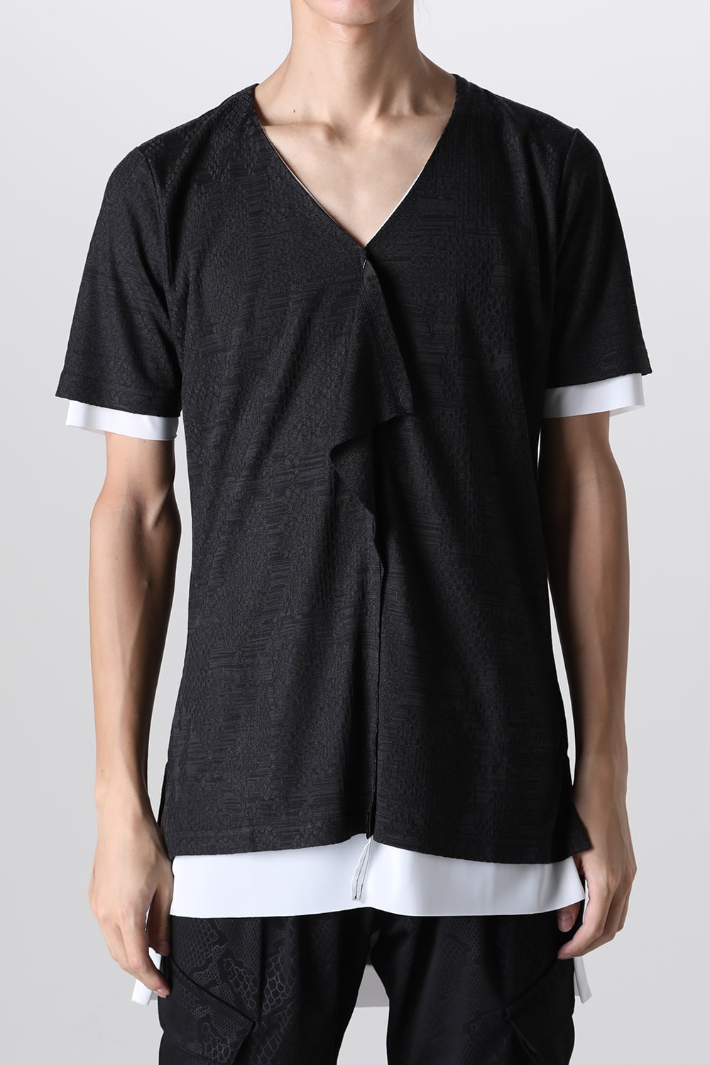 Layered Petit Frill T-Shirt Black&White