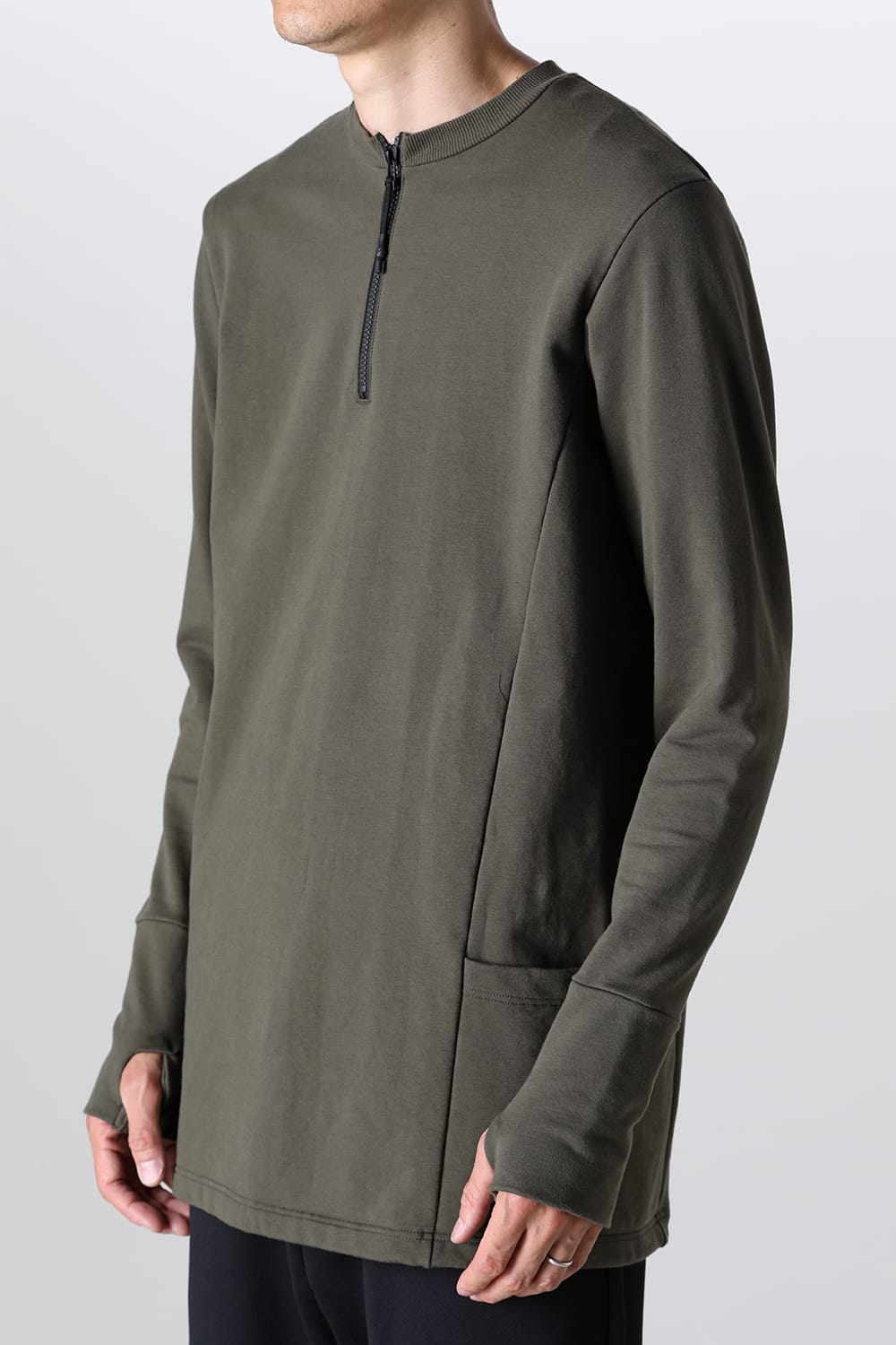 Henry Zip Up Jersey Khaki