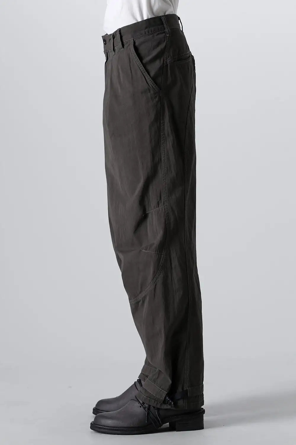 Dry Cotton Wide Trousers  Olive Drab