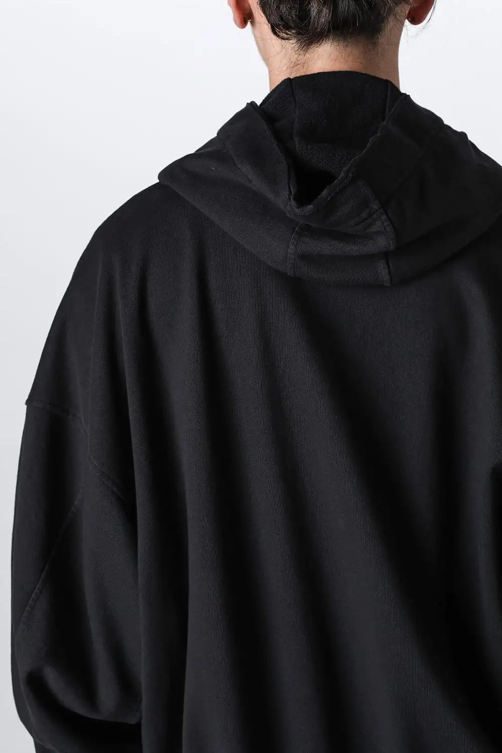 Cotton Sweat Zip Up Hoodie Black