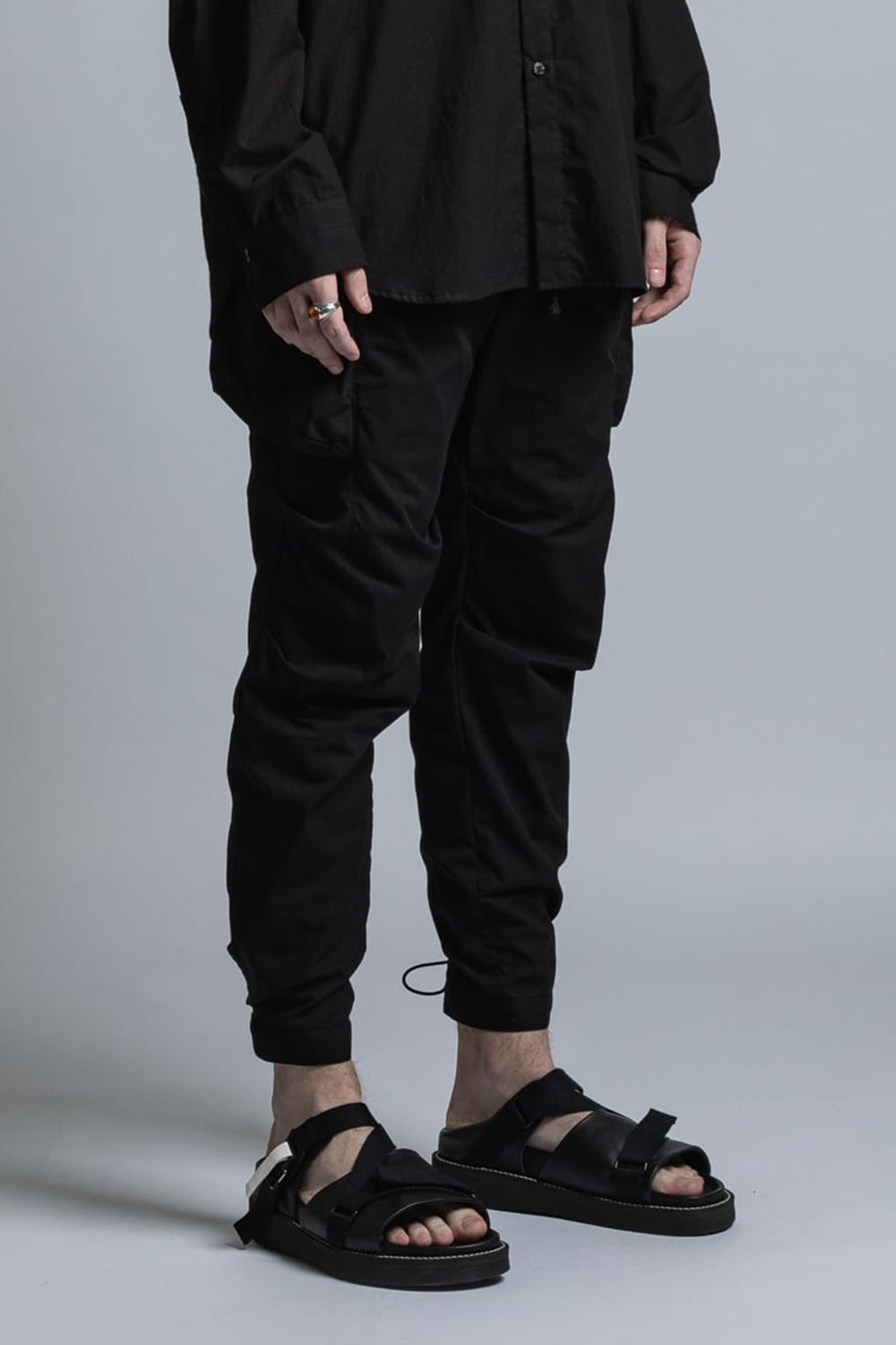 CORDURA NYLON COTTON Water Repellent Pull-Up Side Pocket Pants Black