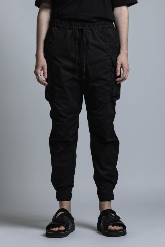 CORDURA NYLON COTTON Water Repellent Pull-Up Side Pocket Pants Black