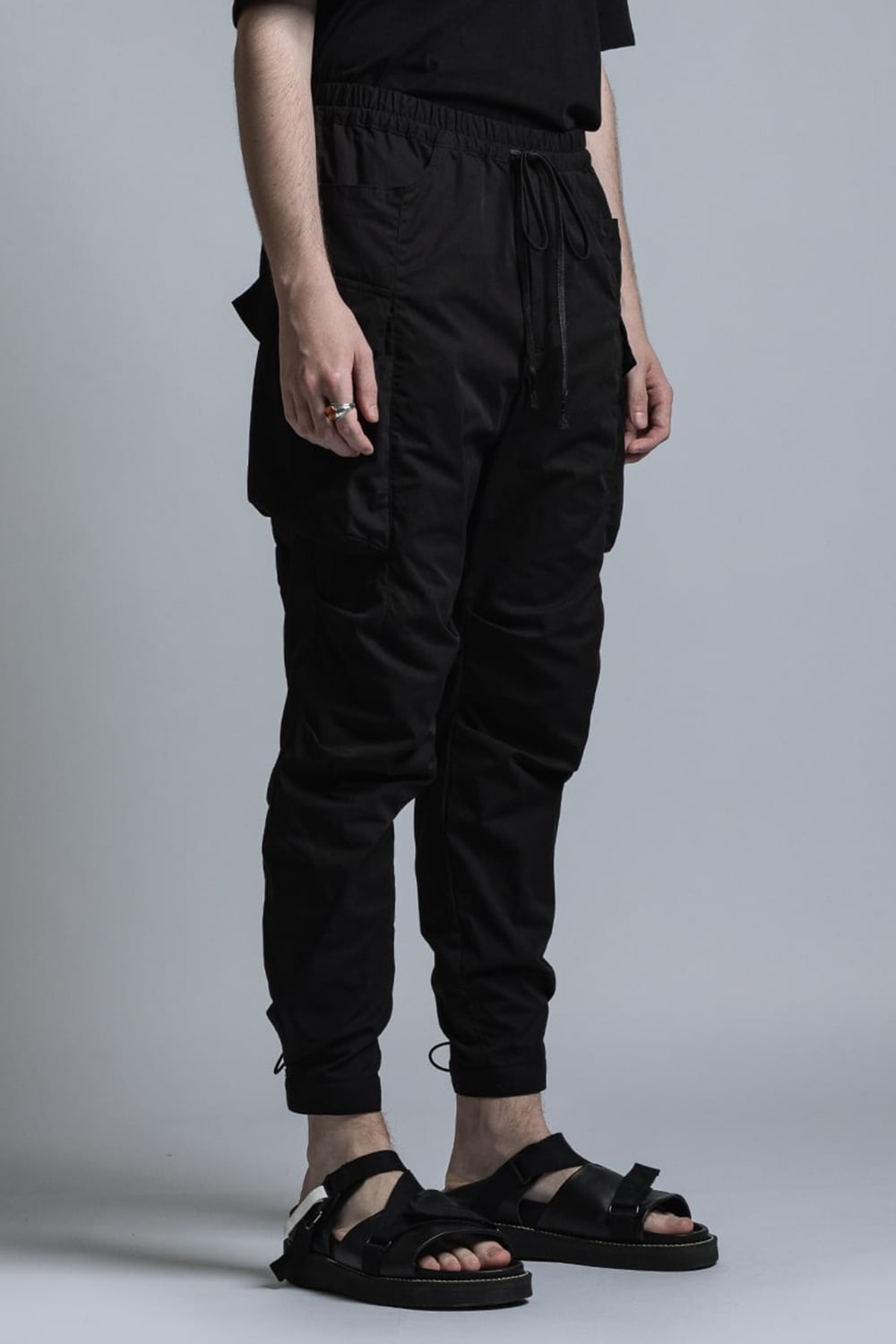 CORDURA NYLON COTTON Water Repellent Pull-Up Side Pocket Pants Black