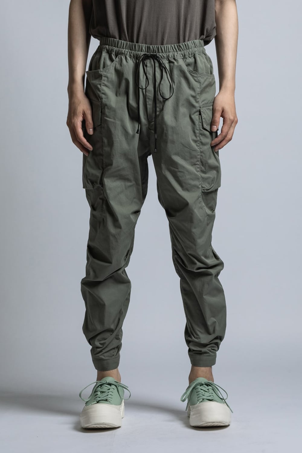 CORDURA NYLON COTTON Water Repellent Pull-Up Side Pocket Pants Sage Green