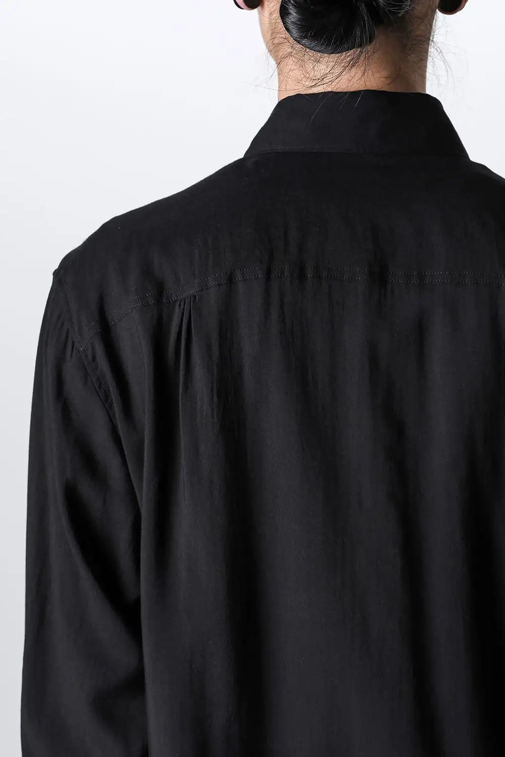 Same Color Stitch Pocket Blouse