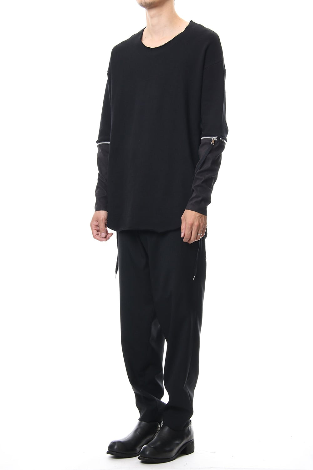 Removable Sleeves Pullover  - blk/flblk
