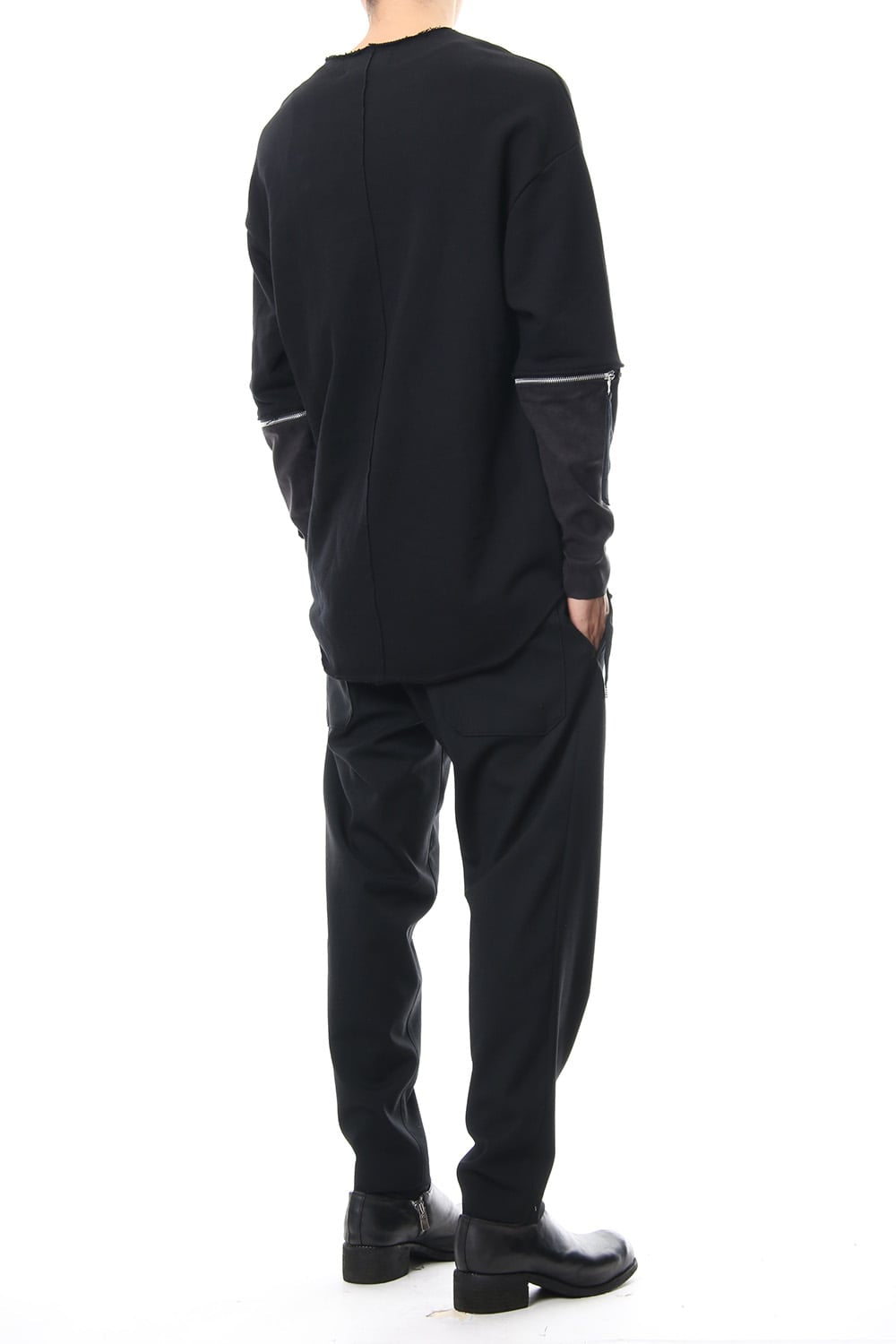 Removable Sleeves Pullover  - blk/flblk