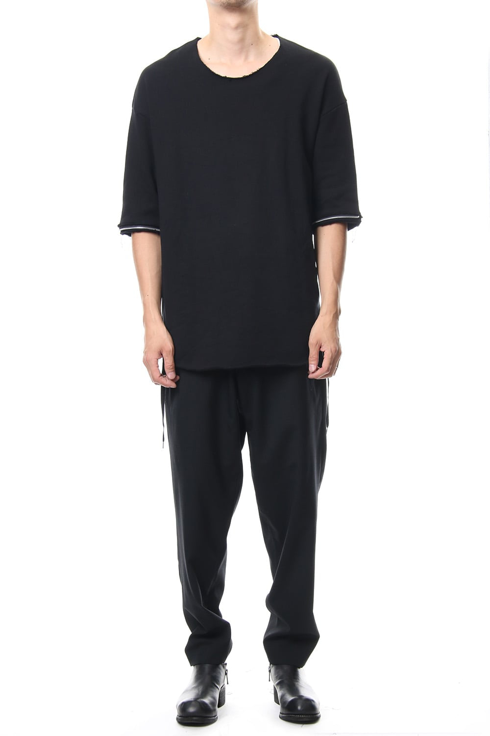 Removable Sleeves Pullover  - blk/flblk