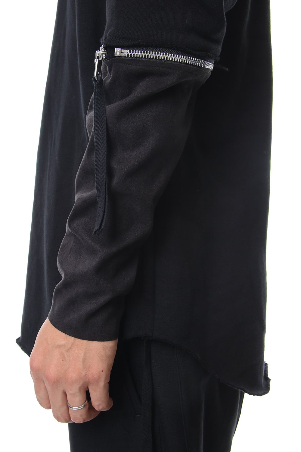 Removable Sleeves Pullover  - blk/flblk