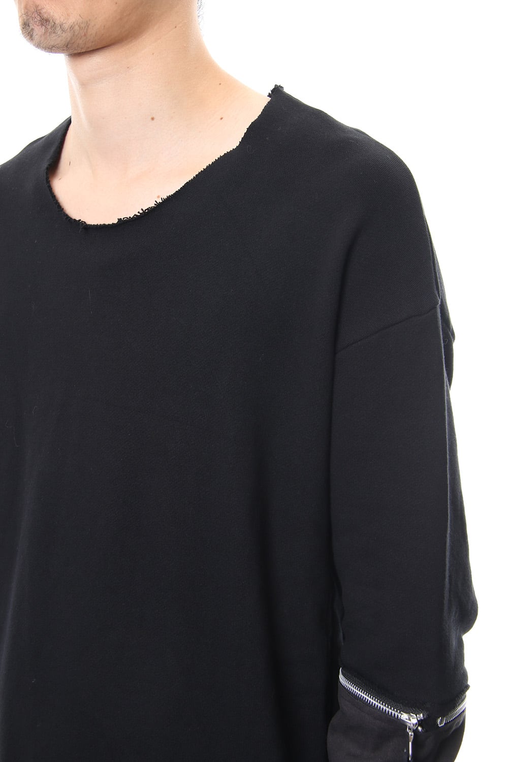 Removable Sleeves Pullover  - blk/flblk