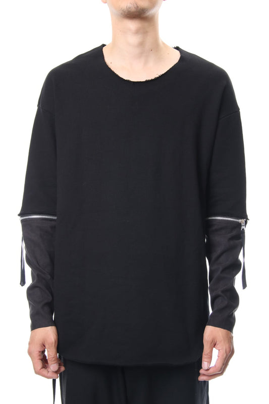 Removable Sleeves Pullover  - blk/flblk
