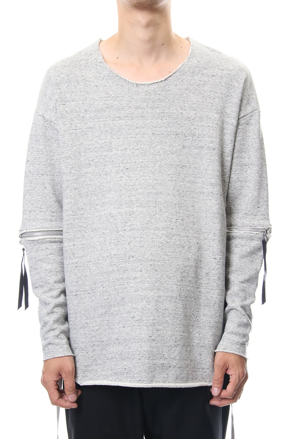 Removable Sleeves Pullover  - snowgray