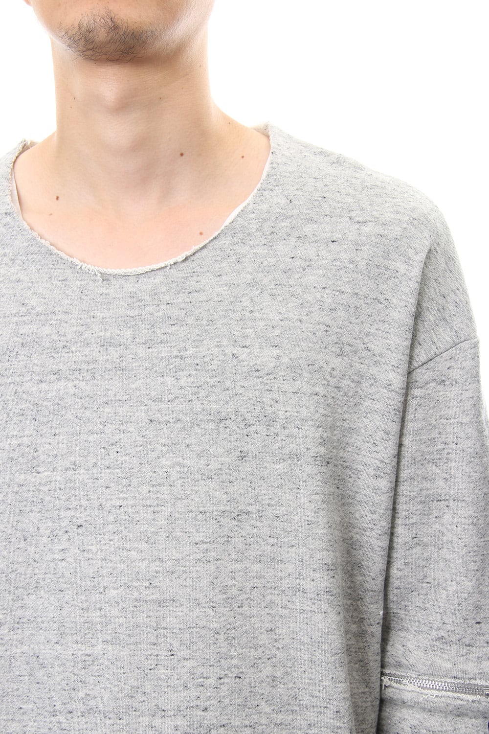 Removable Sleeves Pullover  - snowgray