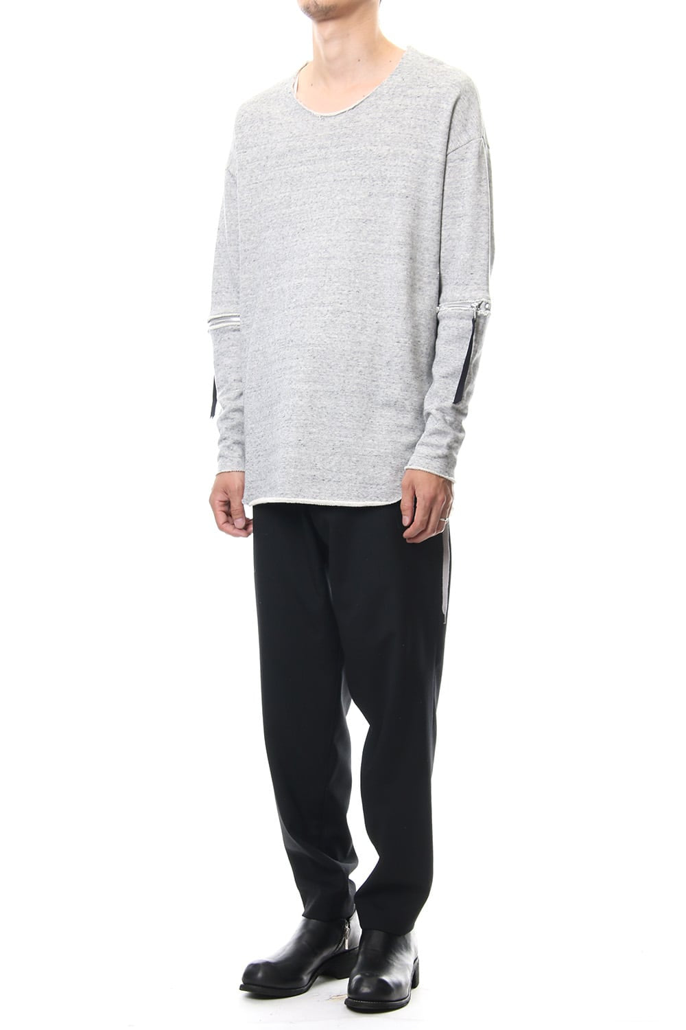 Removable Sleeves Pullover  - snowgray