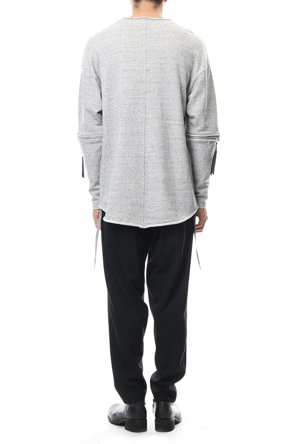 Removable Sleeves Pullover  - snowgray