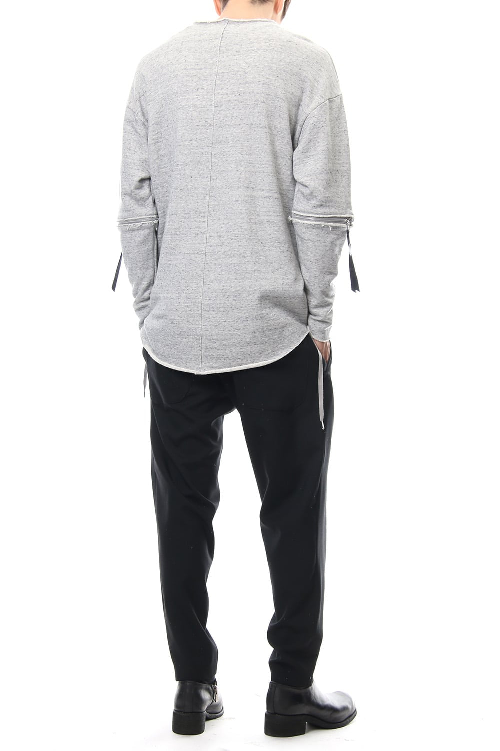 Removable Sleeves Pullover  - snowgray