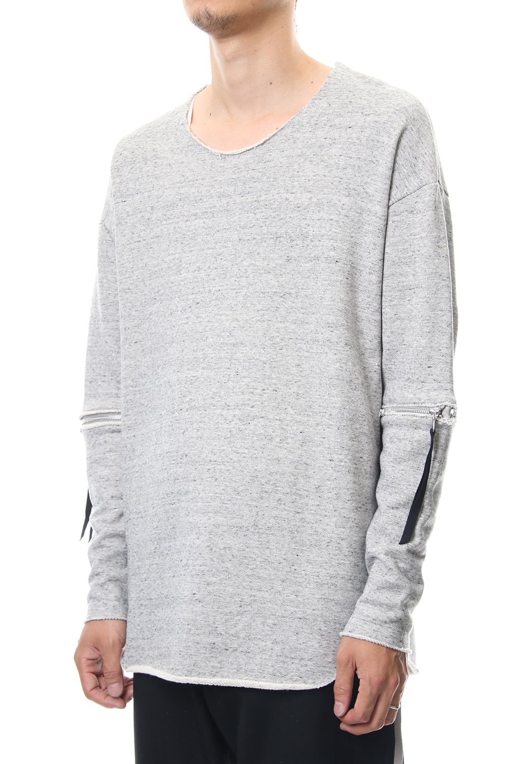 Removable Sleeves Pullover  - snowgray