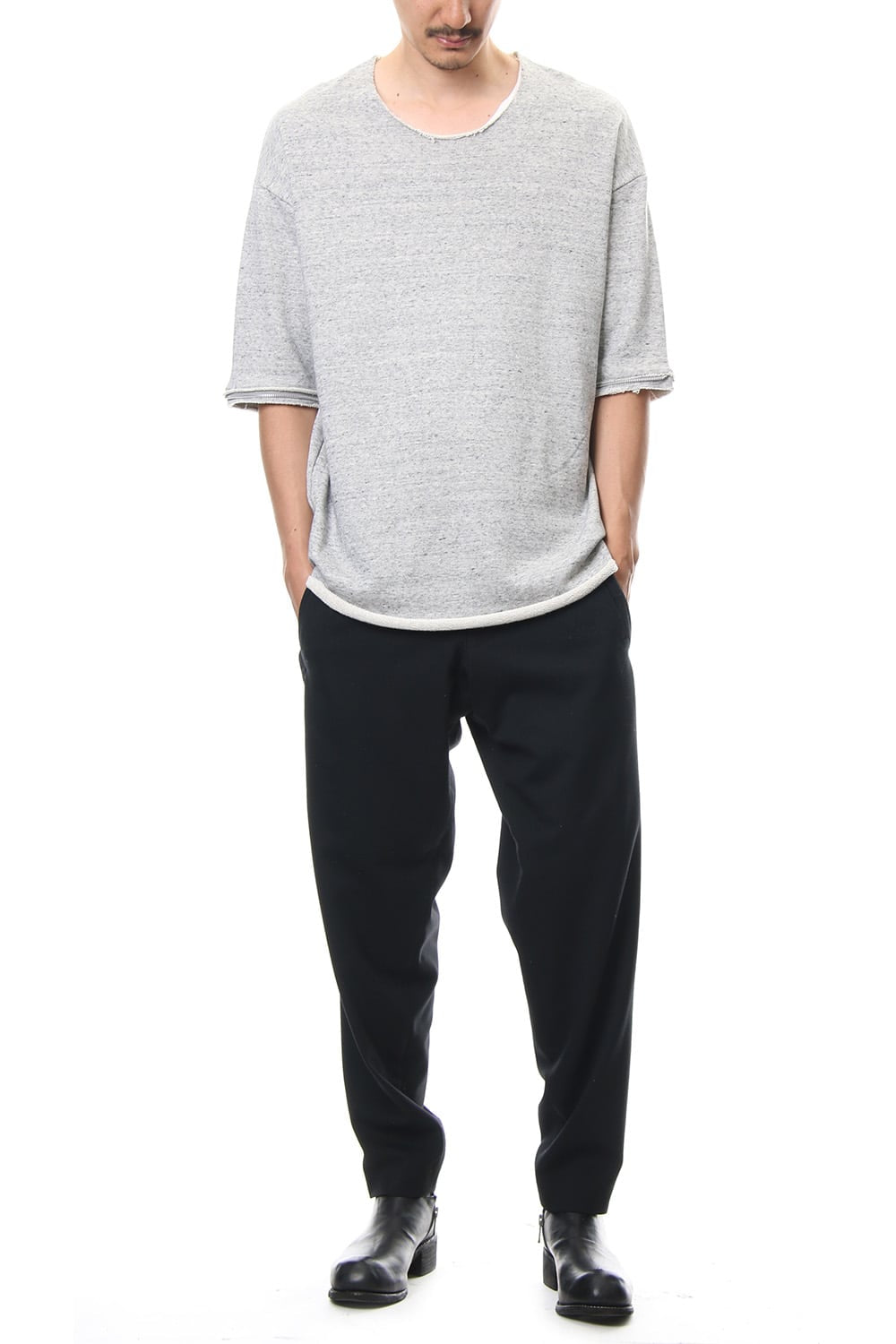 Removable Sleeves Pullover  - snowgray