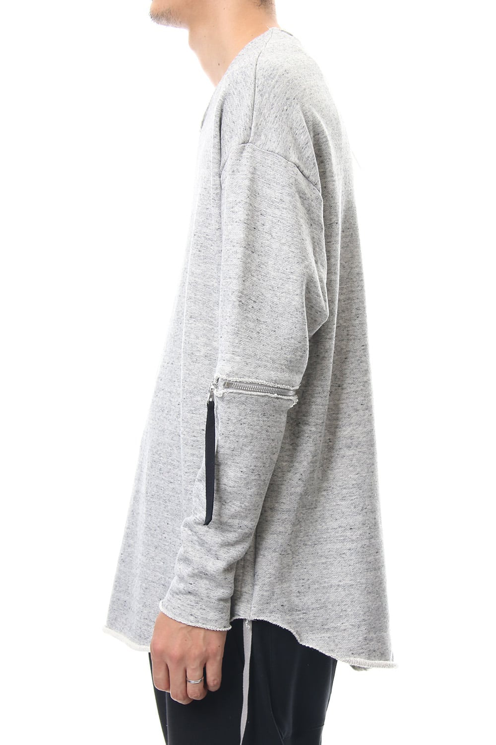 Removable Sleeves Pullover  - snowgray