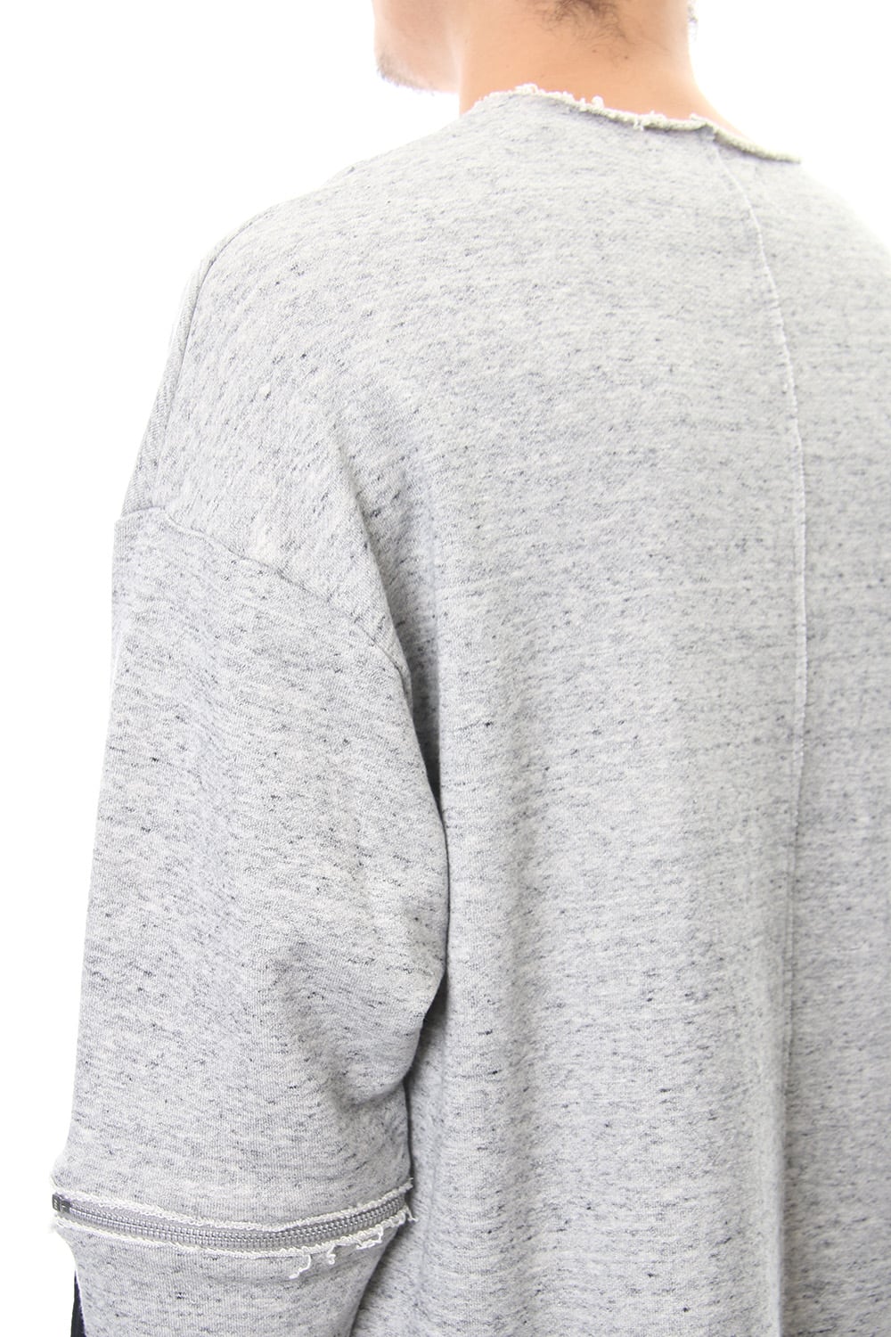 Removable Sleeves Pullover  - snowgray