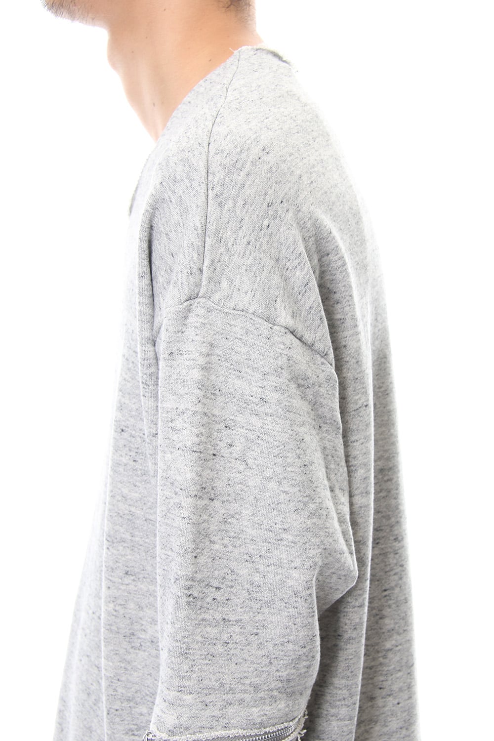 Removable Sleeves Pullover  - snowgray