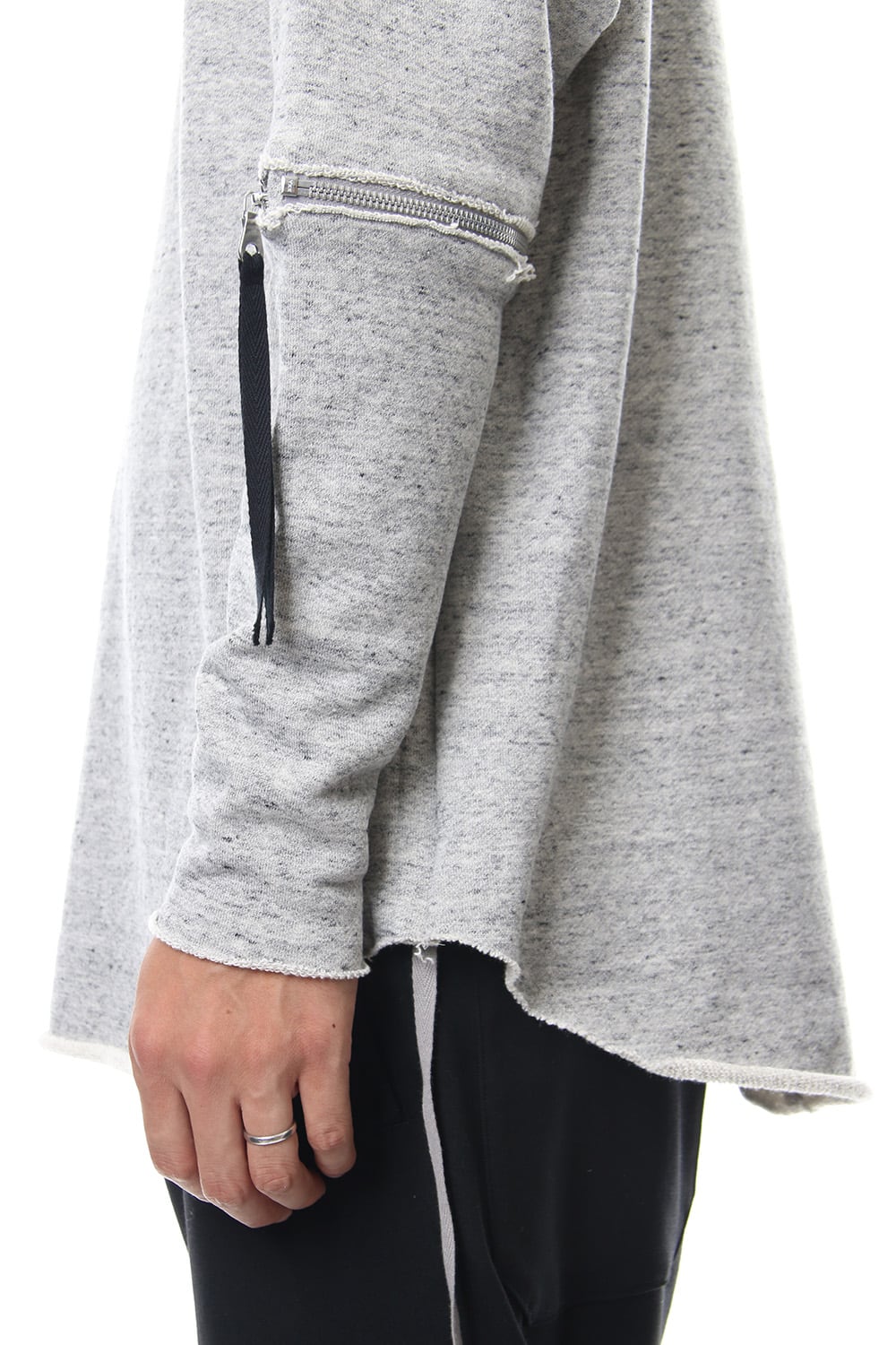 Removable Sleeves Pullover  - snowgray