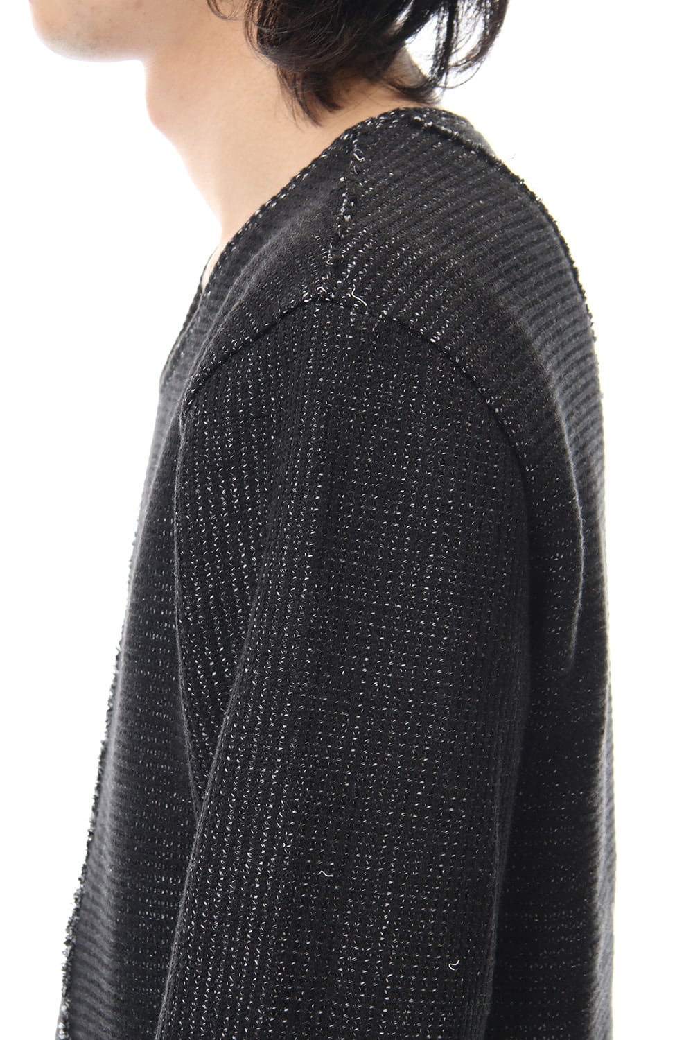 Layered Slash Knit - BLK/BLK