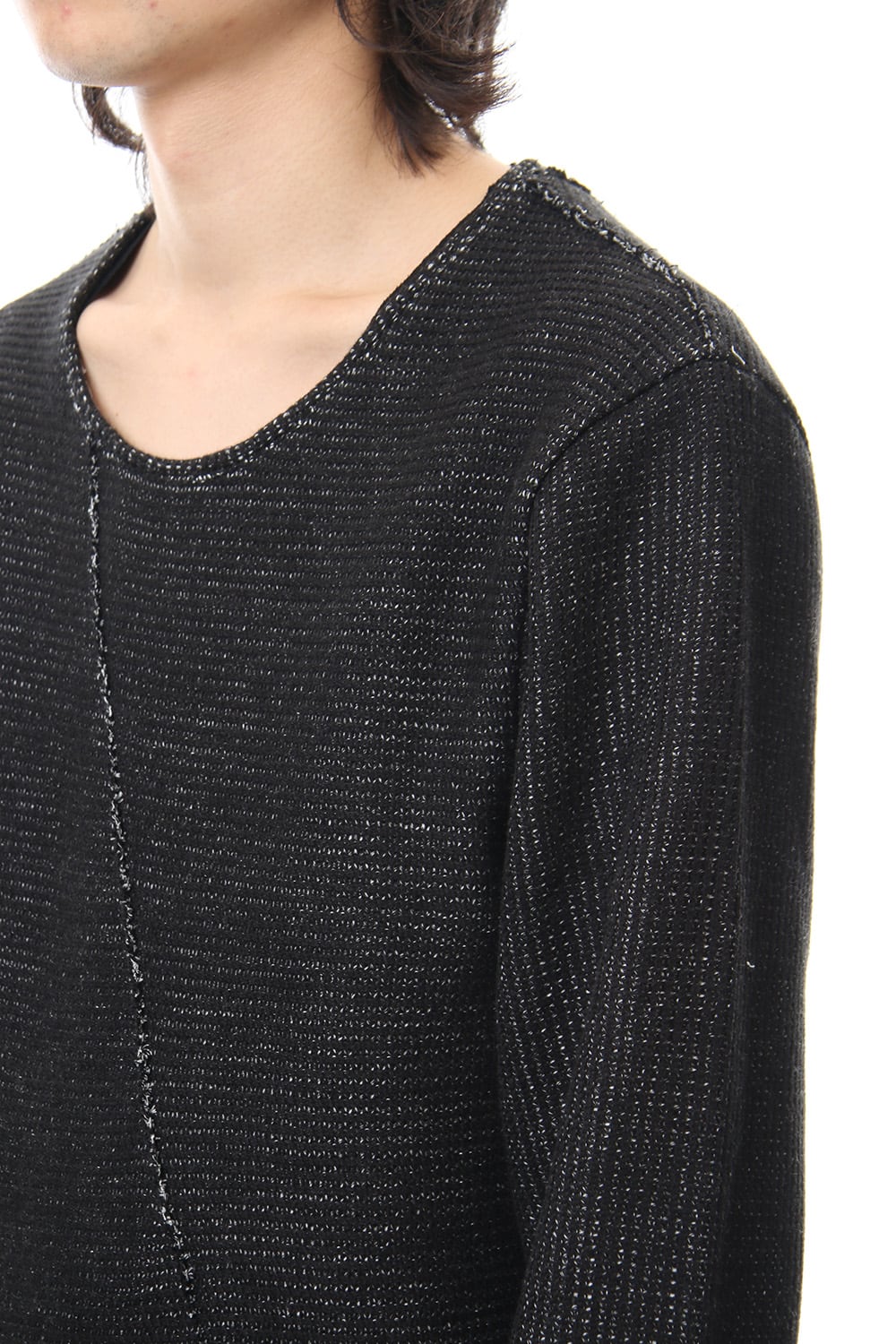 Layered Slash Knit - BLK/BLK