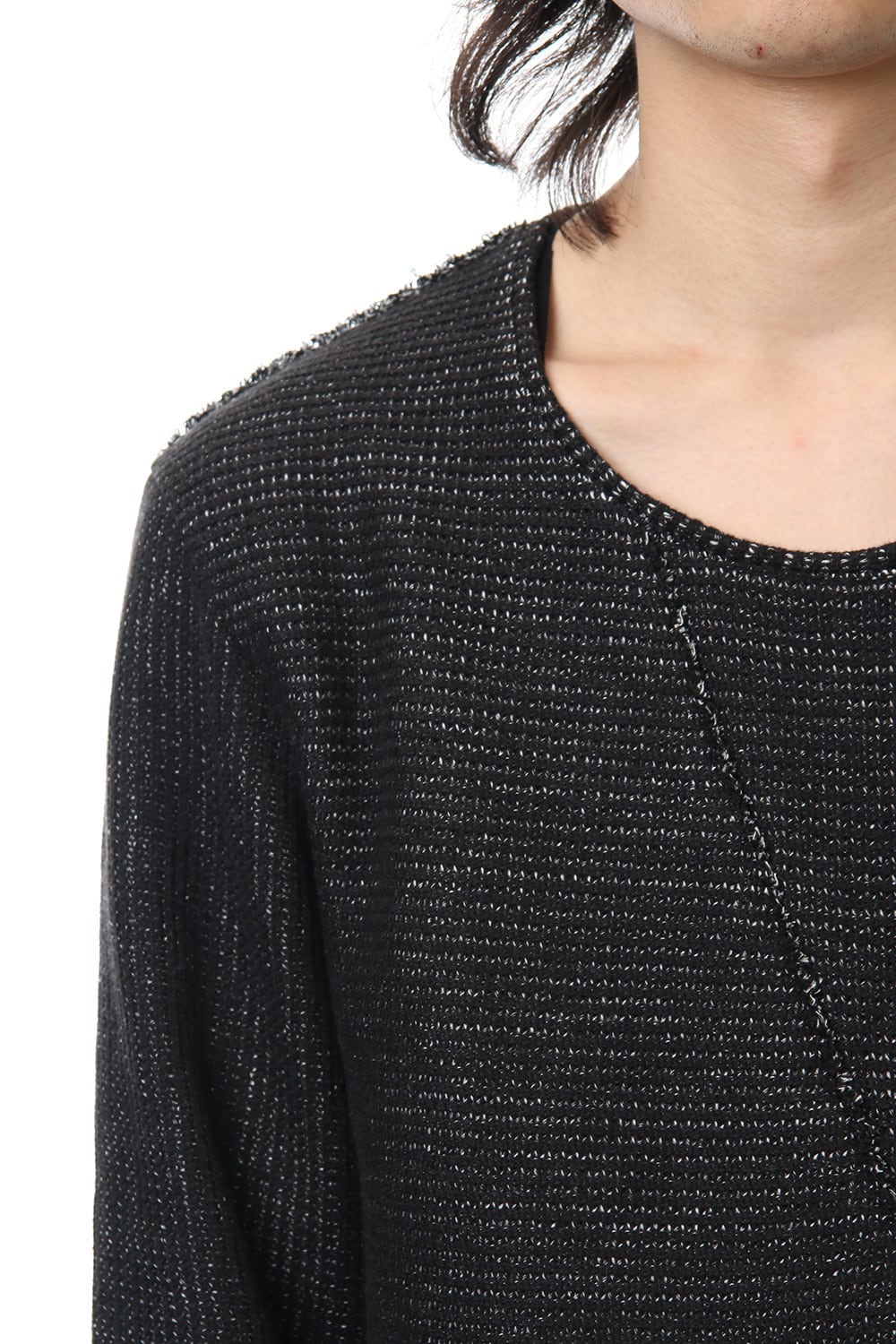 Layered Slash Knit - BLK/BLK