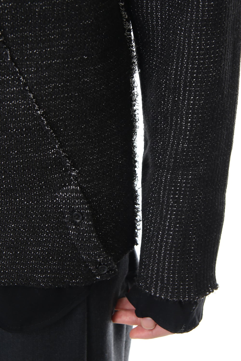 Layered Slash Knit - BLK/BLK