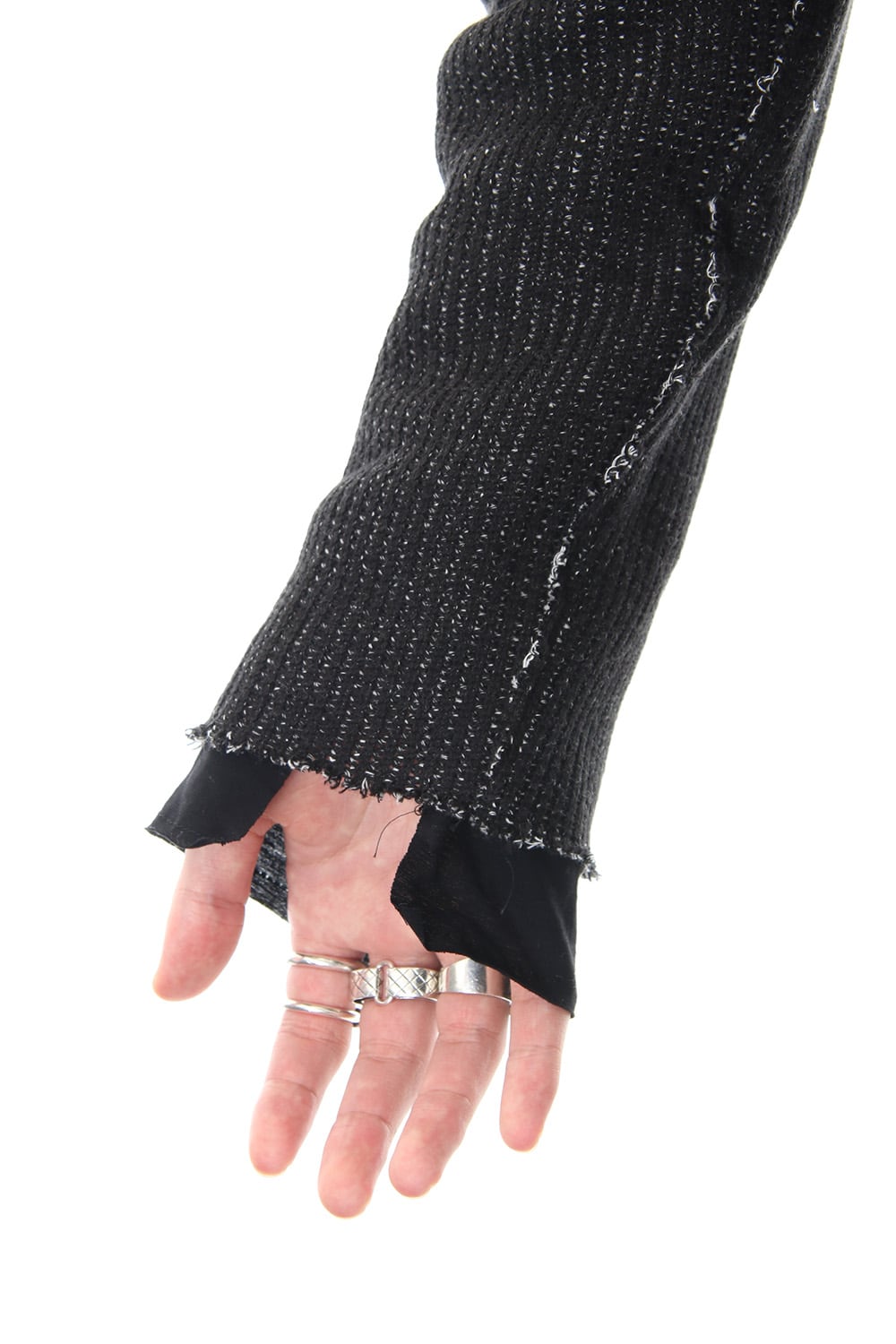 Layered Slash Knit - BLK/BLK