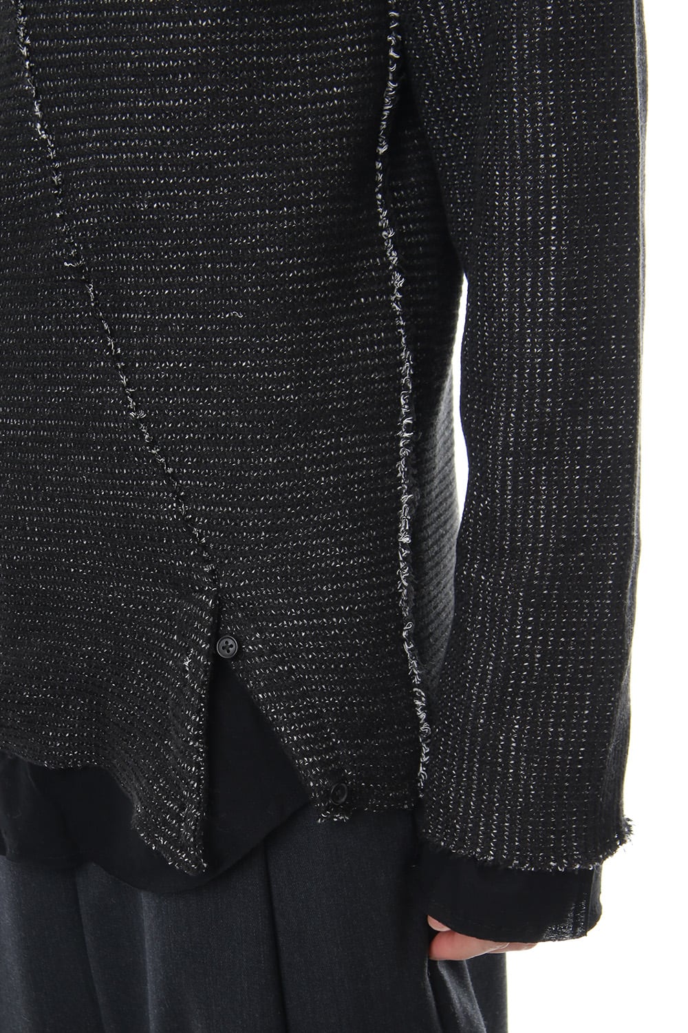 Layered Slash Knit - BLK/BLK