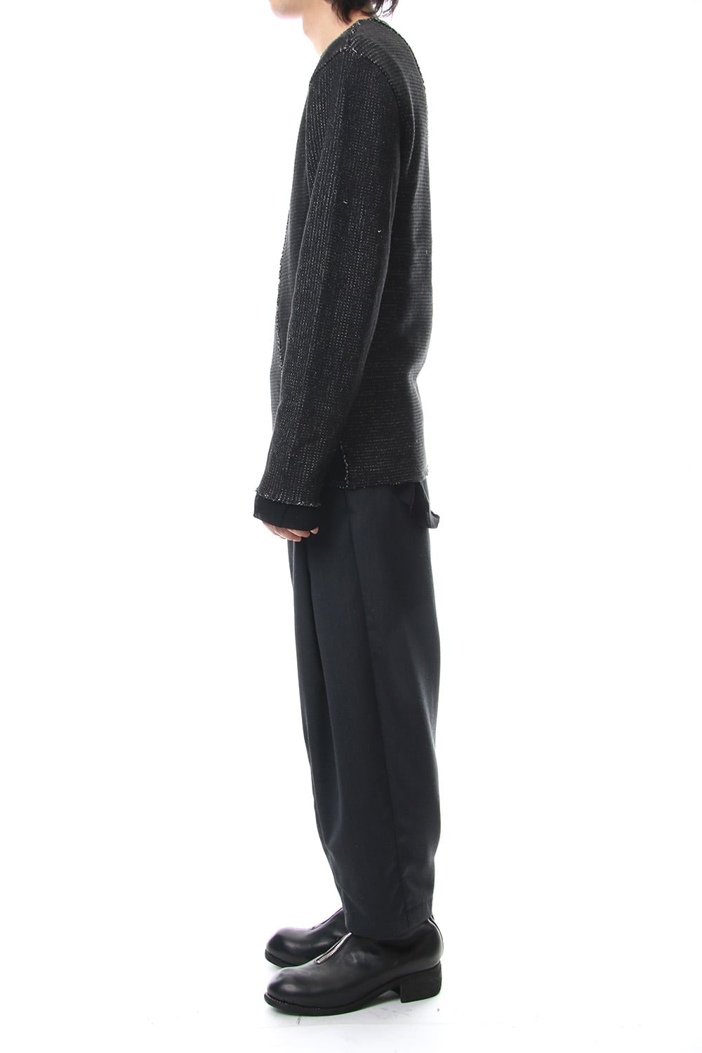 Layered Slash Knit - BLK/BLK