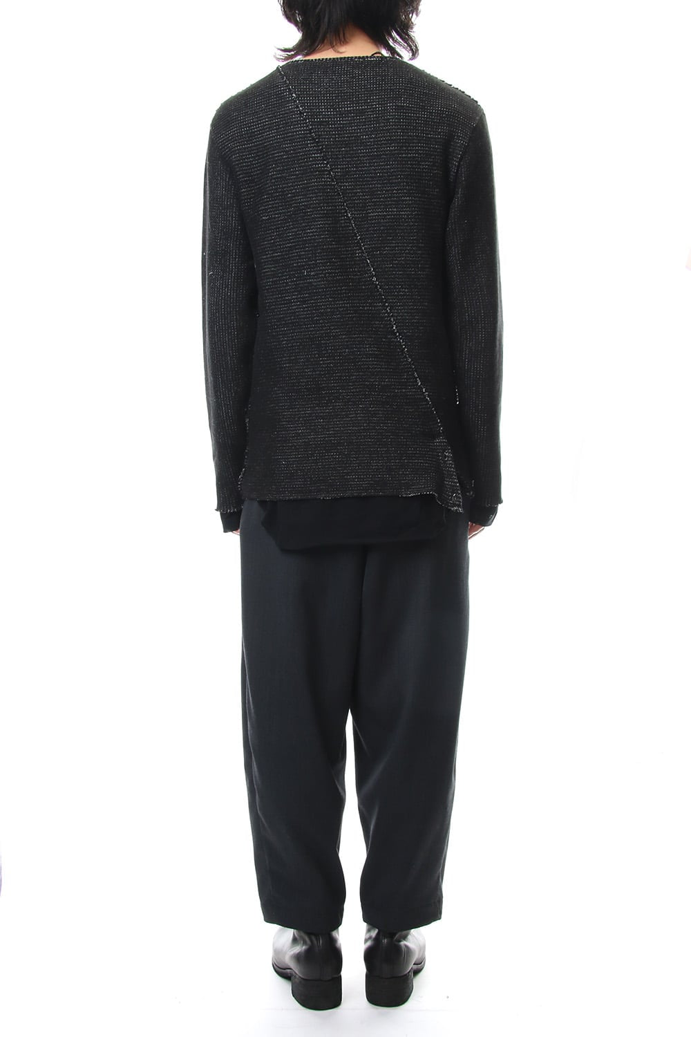 Layered Slash Knit - BLK/BLK