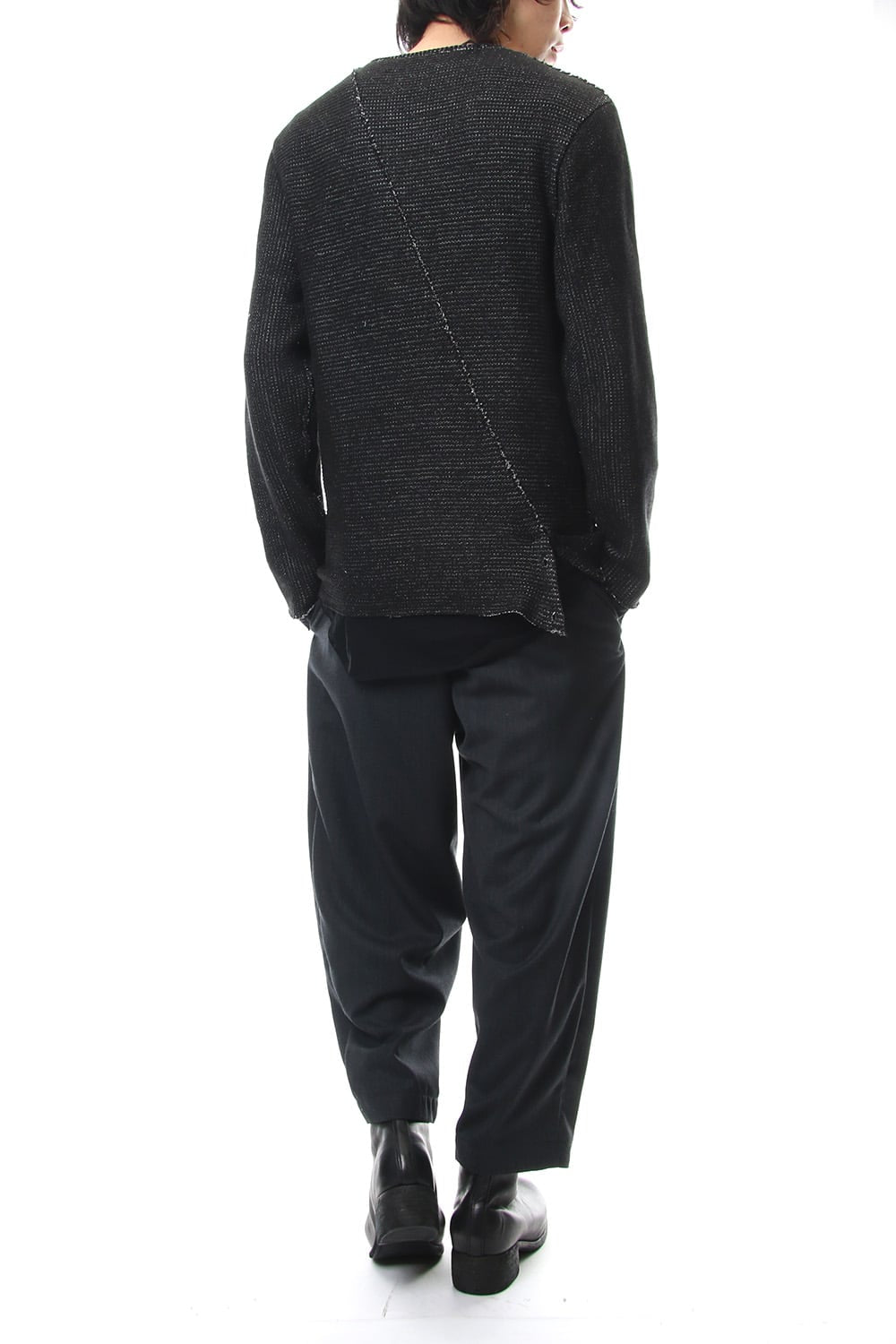 Layered Slash Knit - BLK/BLK