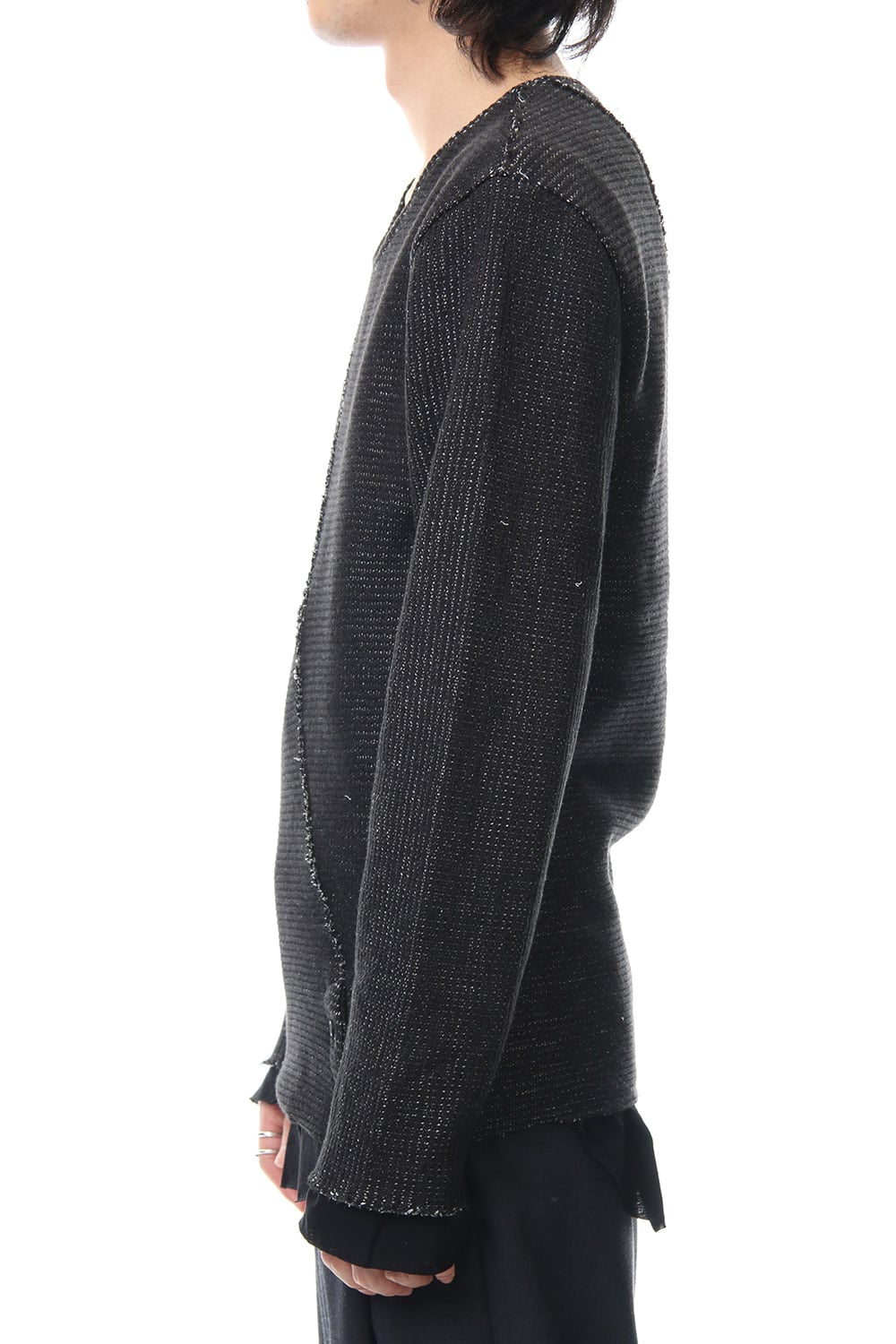 Layered Slash Knit - BLK/BLK