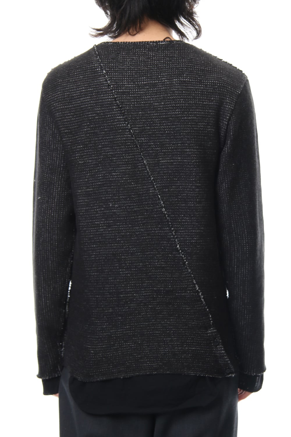 Layered Slash Knit - BLK/BLK