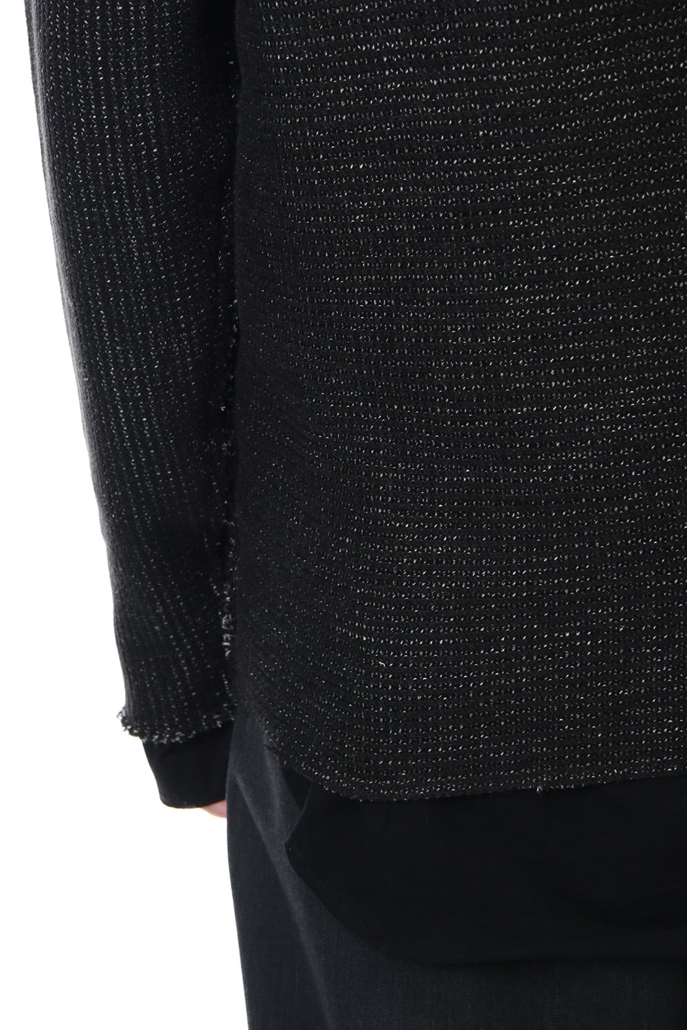 Layered Slash Knit - BLK/BLK
