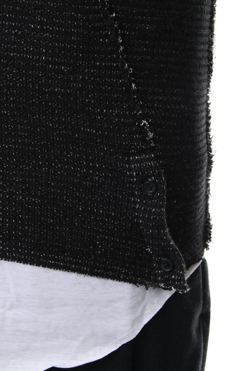 Layered Slash Knit - BLK/WHT
