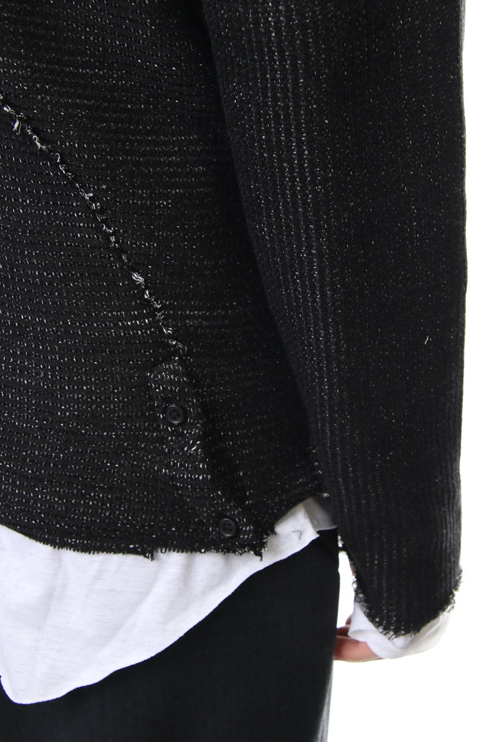 Layered Slash Knit - BLK/WHT