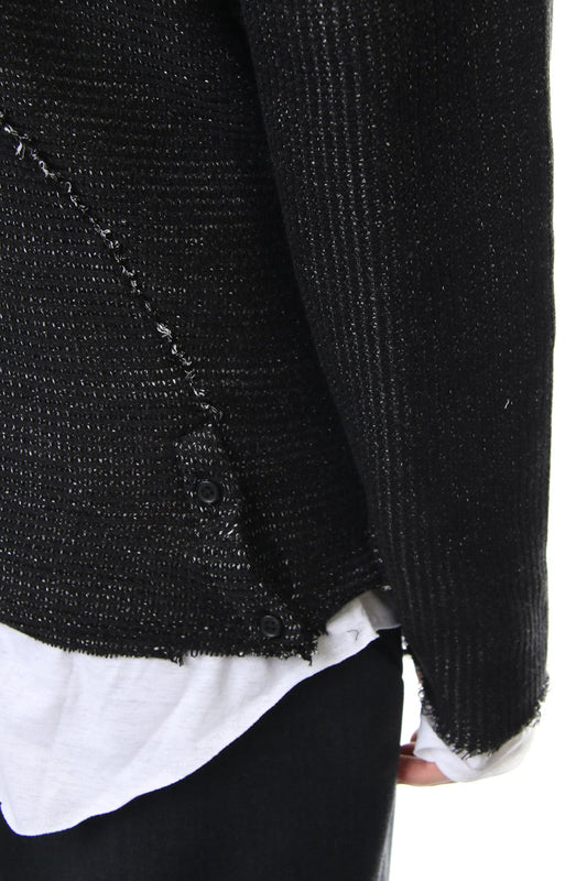 Layered Slash Knit - BLK/WHT
