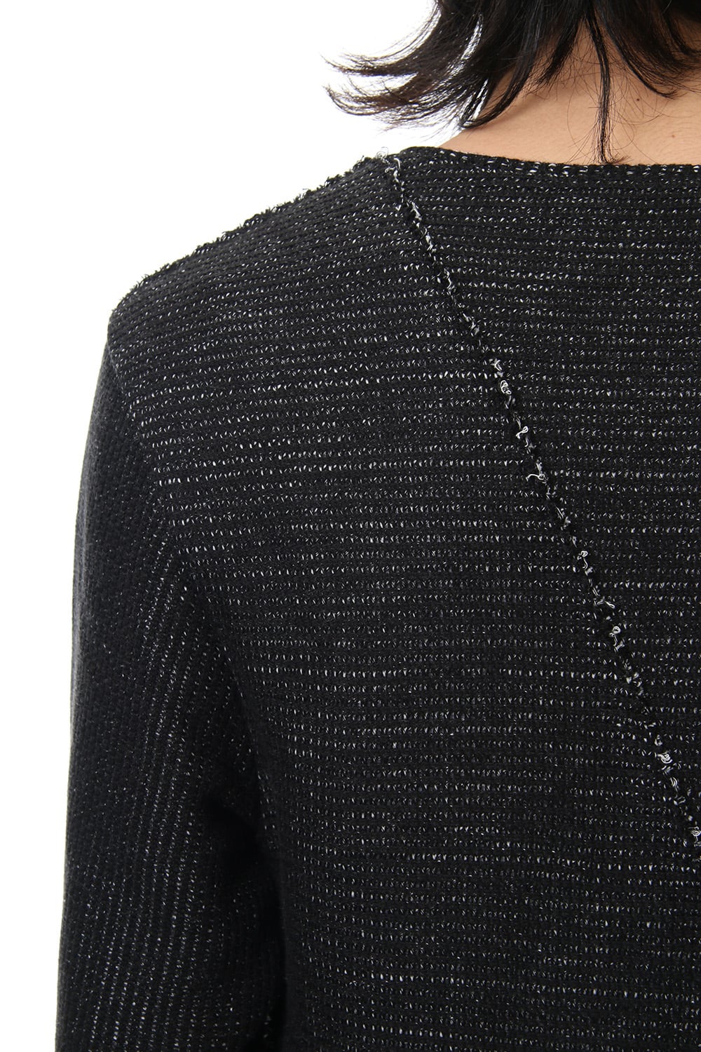 Layered Slash Knit - BLK/WHT