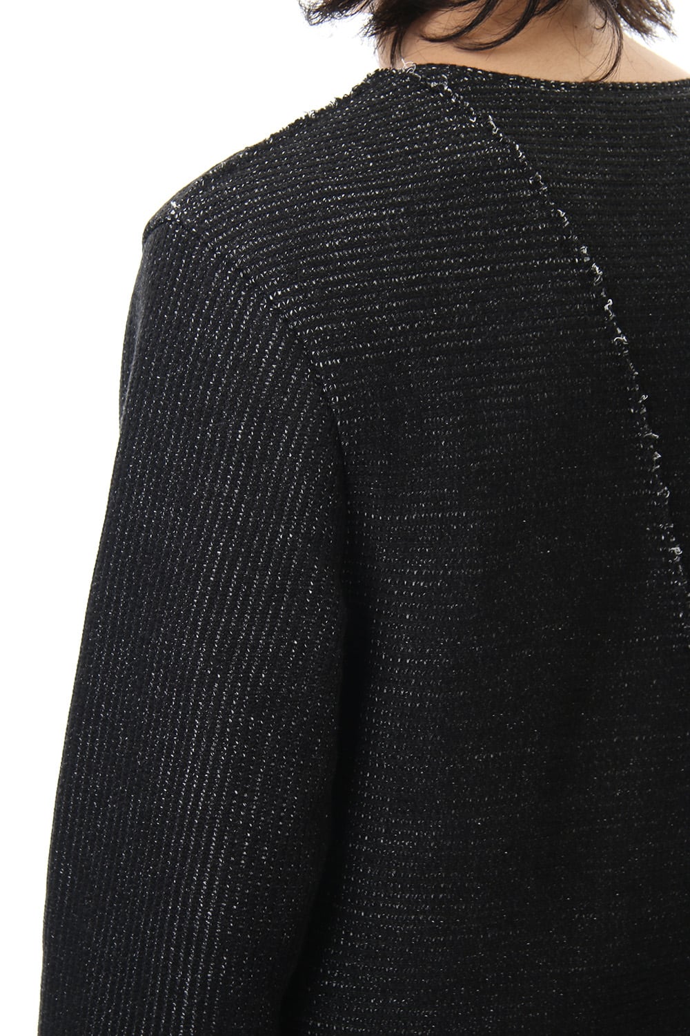 Layered Slash Knit - BLK/WHT