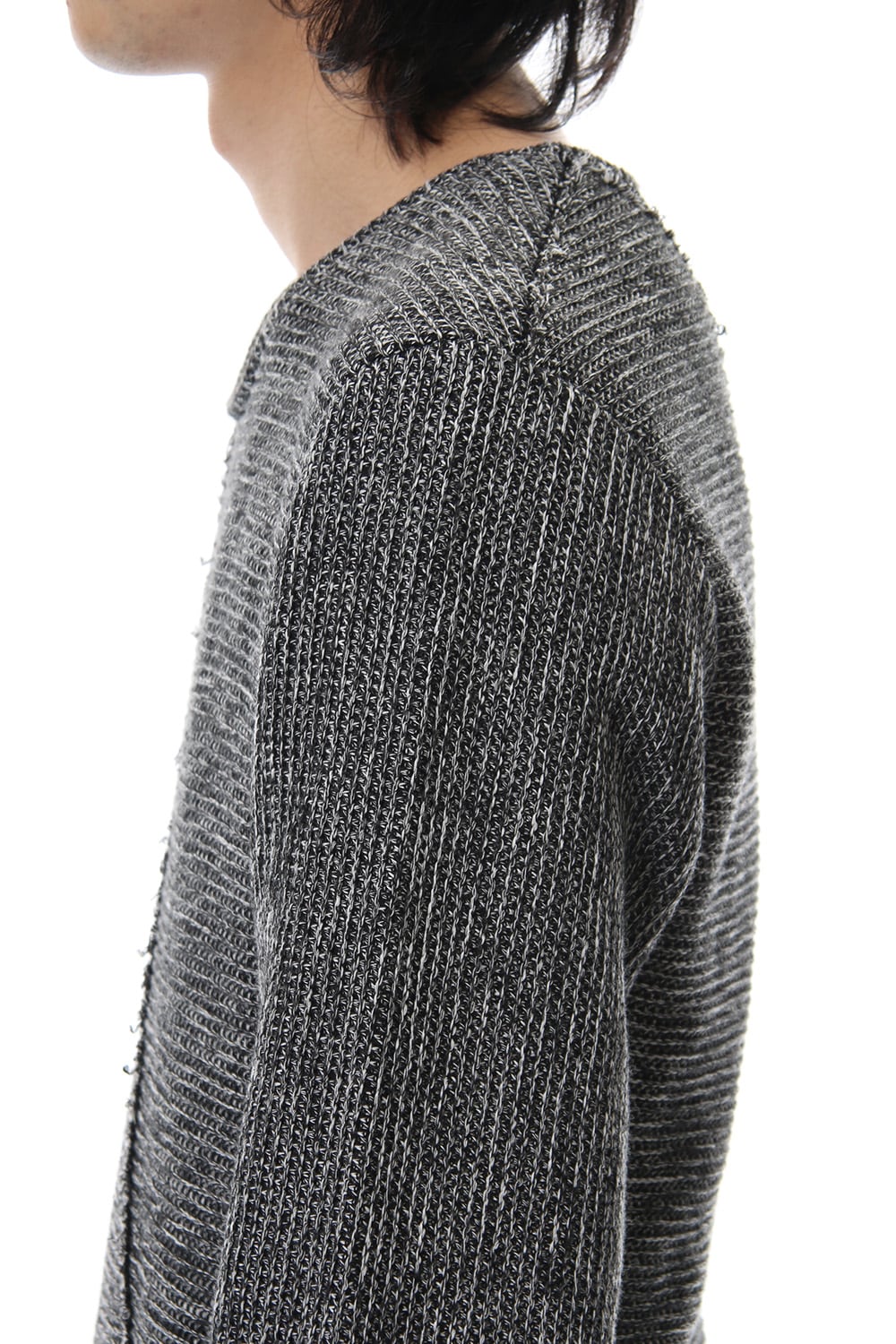 Layered Slash Knit - MIX/BLK