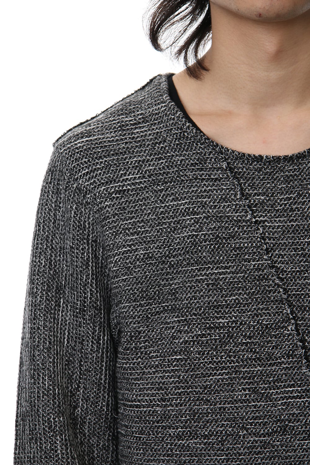 Layered Slash Knit - MIX/BLK