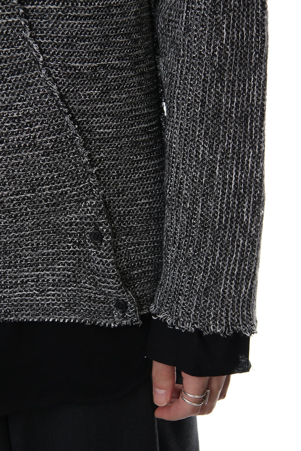 Layered Slash Knit - MIX/BLK