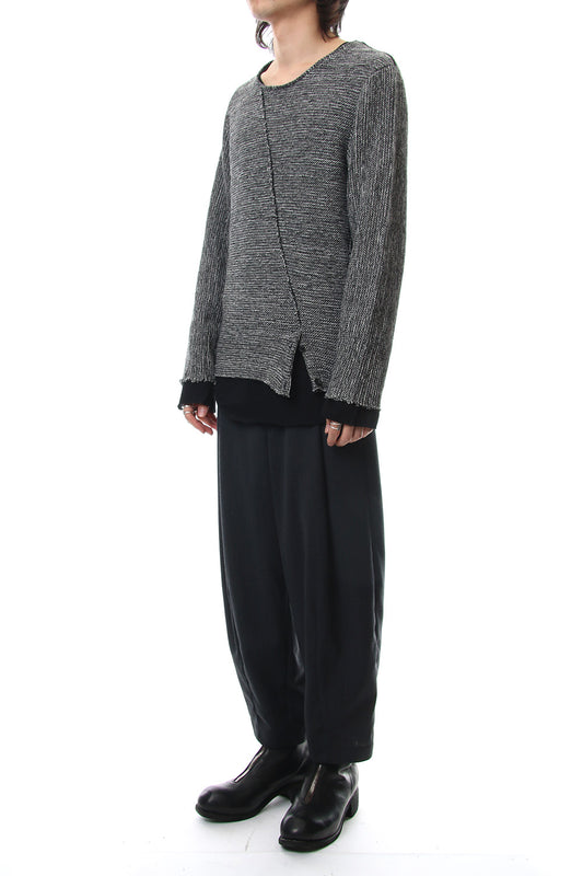 Layered Slash Knit - MIX/BLK